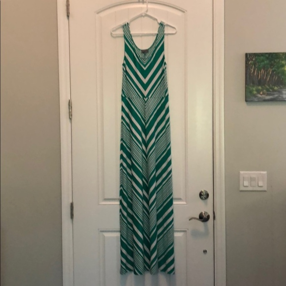 *NWOT* Market & Spruce Green and White Maxi Dress